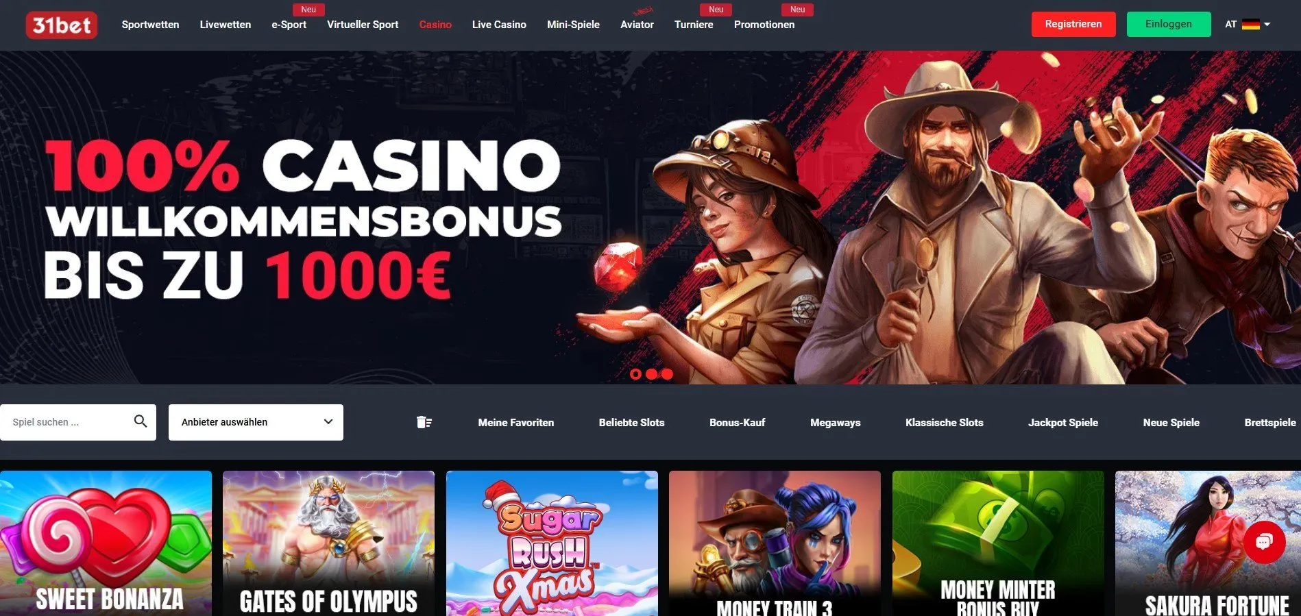 31Bet Casino Startseite